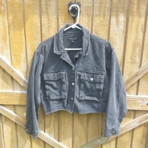 Love Tree Denim Cropped Jacked Black Size L